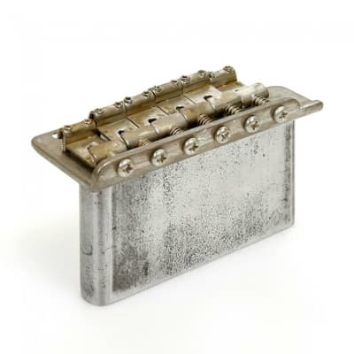 NEW Q-Parts AGED COLLECTION Tremolo for '57 Strat Steel Saddles & Block, DISTRESSED NICKEL image 3