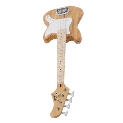 Glarry 4 String 30in SHORT SCALE Thin Body GB Electric Bass Guitar with Bag Strap Connector Wrench Tool 2020s - Burlywood image 3