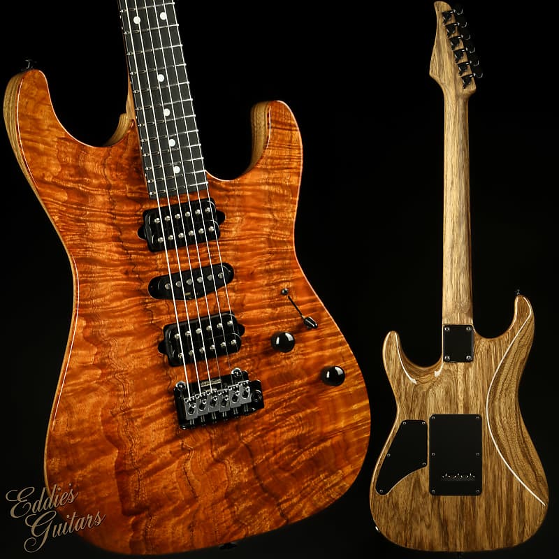 Suhr Standard Black Limba/One Piece Figured Koa Top | Reverb