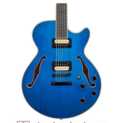 Mint D'Angelico Premier Series SS Fabrizio Sotti Semi-Hollow Electric Guitar Fabrizio Blue for sale