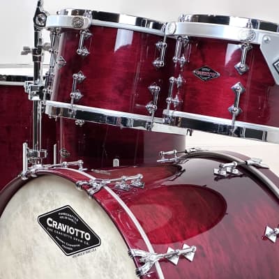 Craviotto 22/10/12/14/16/6.5x14" Solid Maple 2021 Drum Set - Red Stained Maple Gloss Lacquer image 1