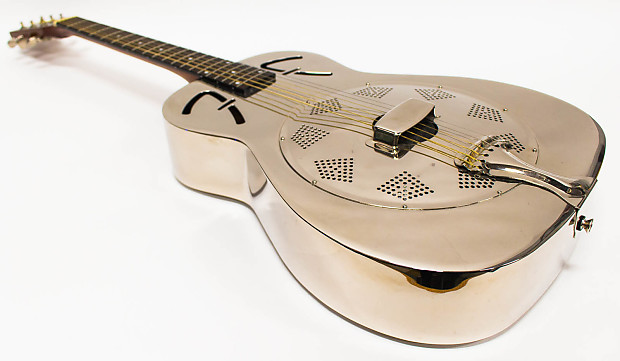 Fender FR48 Steel Resonator Acoustic Guitar Chrome Crafted in Korea CIK