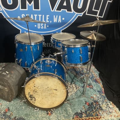 Rogers Hal Blaine's Original "Tommy Sands" Drum Set. Authenticated!! 1950s - Blue Sparkle image 1