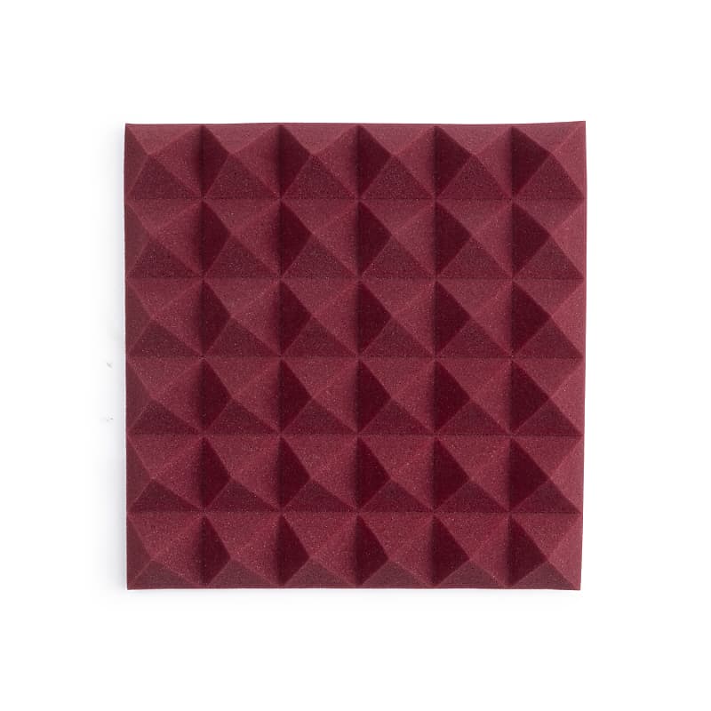 Gator 4 Pack of Burgundy 12x12" Acoustic Pyramid Panel image 1