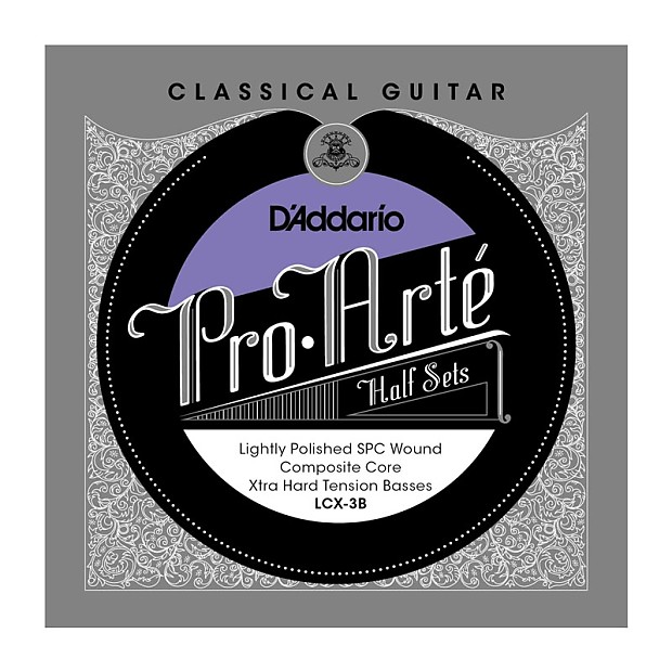D'Addario LCX-3B Pro-Arte Lightly Polished Silver Plated Copper on Composite Core Classical Guitar Half Set Extra Hard Tension image 1
