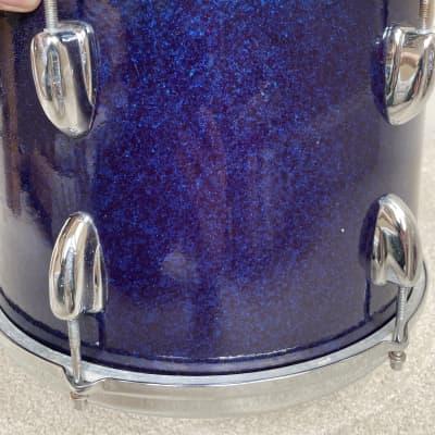Slingerland  13” Mounted Tom Drum w Brass Hoops 60s Sparkling Blue Pearl image 1