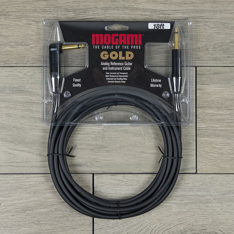 Mogami Gold Instrument Cable, Straight to Right Angle (18 ft) image 1