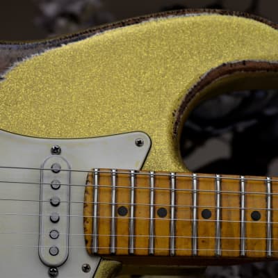 Fender Stratocaster Relic Gold Sparkle Nitro Texas Specials image 7