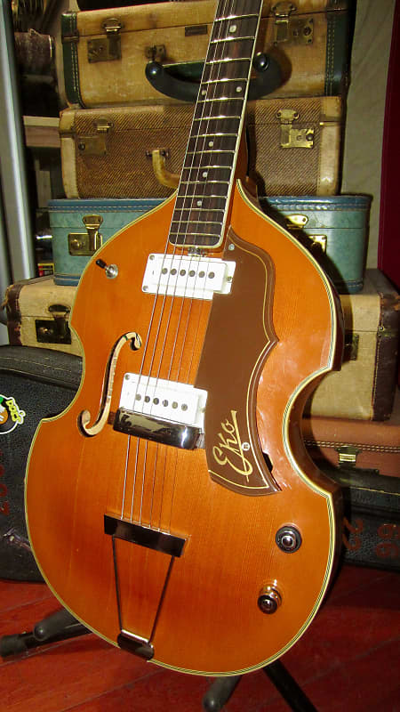 Vintage 1960's EKO Model 395 Violin Guitar  Hollow Body Electric w/ Original Case image 1