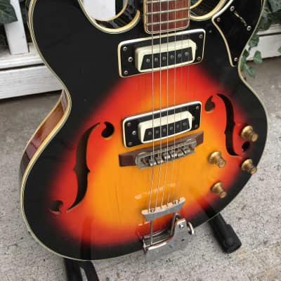 1960s Univox 335 Semi-Hollow Body Vintage Electric Guitar MIJ image 4