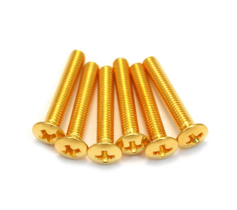 GS3379002 (6) Long Gold Guitar Tuner Button Screws Reverb