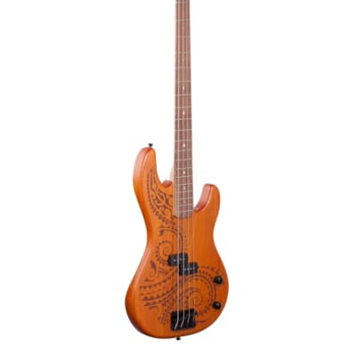 Luna Tattoo 4 String Electric Bass Guitar image 8