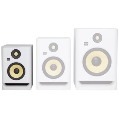 KRK ROKIT 5 G4 RP5G4 5" Active Powered Studio Monitor Speakers White with Stands image 8