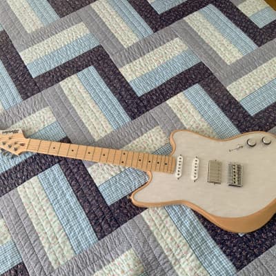 Luthier Crafted Moniker Rival SSH Custom Ultra Cool Iridescent White Top Chambered  Body w/ HS Case for sale