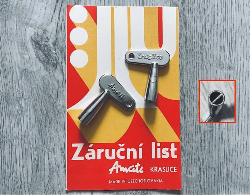 Amati Kraslice Drum key rare 70s-80s - Chrome image 1