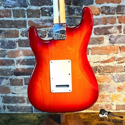 Fender MIM Deluxe Stratocaster Plus HSS iOS w/ Flame Maple Top (2015 - Aged Cherryburst) image 8