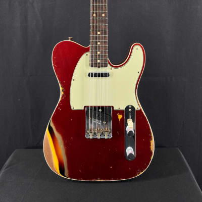 Fender Custom Shop Limited Edition Heavy Relic '60 Tele Custom in Aged Candy Apple Red over 3-Color Sunburst image 3
