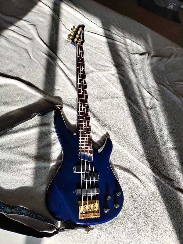 vintage 1990 Yamaha RBX 800 RBX800A trans midnight blue active PJ 4-string  bass