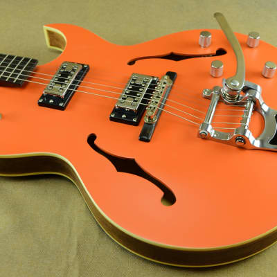 The Loar LT-306T Electric Guitar Custom Orange Finish image 4