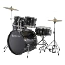 Ludwig Accent Fuse 10/12/14/20/5x14 5pc. Drum Kit Black w/Hardware & Cymbals