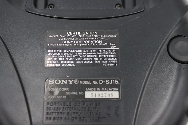 Sony Sports D-SJ15 G-Protection Portable CD Walkman Disc Player