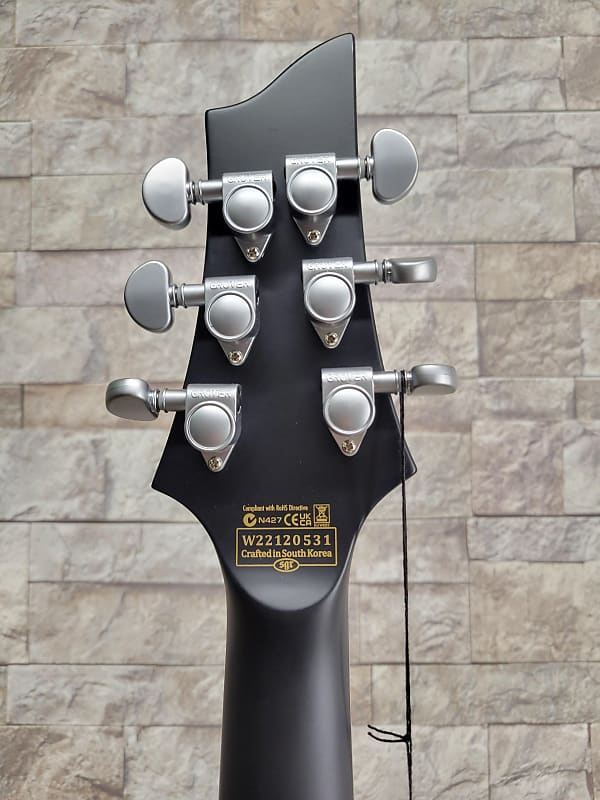 Schecter #1183 Satin Black Damien Platinum 6 Floyd Rose With