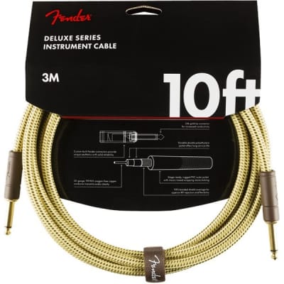 Fender Deluxe Instrument Cable, 3m/10ft, Tweed for sale