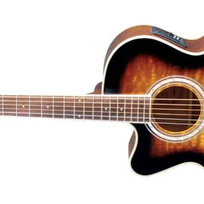 Jay Turser JTA-424QCET Acoustic Guitar, Quilt Finish Catalpa Top w/ Piezo Pickup and Preamp Tuner image 2