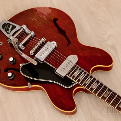 1966 Gibson ES-330 TDC Vintage Hollowbody Guitar Cherry w/ Lollar P-90s, Bigsby & Case image 11