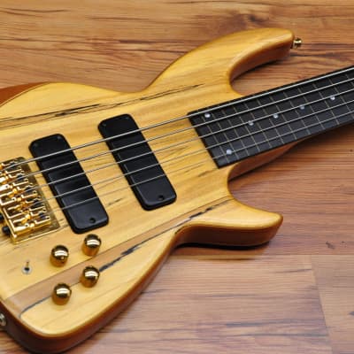 Chris Larkin Reacter 5B Fretless Spalted Maple for sale