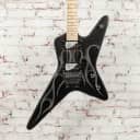 Kramer Tracii Guns Gunstar Voyager Outfit Electric Guitar - Black Metallic and Silver Ghost Flames x0258