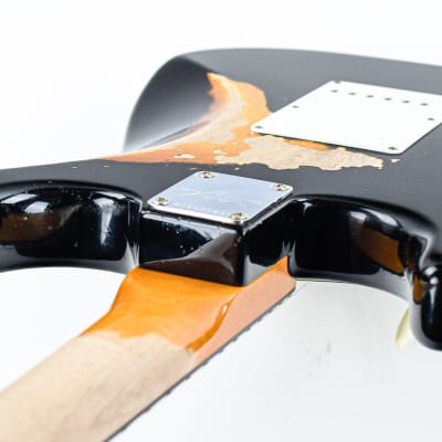 Fender Custom Shop 60 Stratocaster Heavy Relic Aged Black Over 3 Color Sunburst 2023 image 9