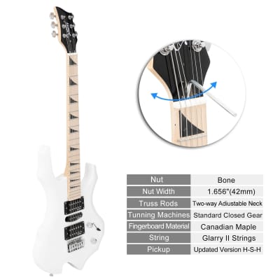 （Accept Offers）Glarry Burning Fire Style Ⅱ Upgrade 6 Strings Electric Guitar White image 10