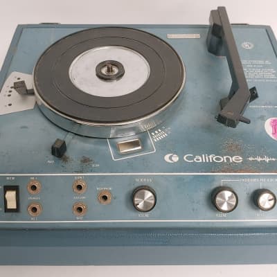 Vintage Califone 1845K Blue Suitcase Record Player for Repair image 2