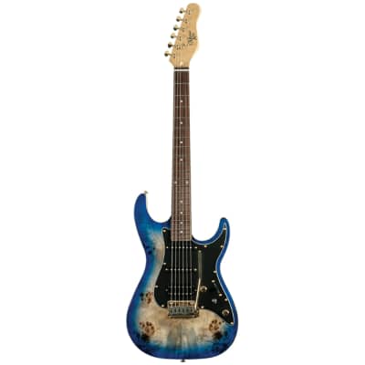 Michael Kelly 1960s Series Custom Collection Electric Guitar Blue Burl Burst - MK60CBLPRH for sale
