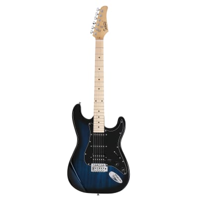 Glarry GST Electric Guitar w/20W Amplifier HSS Pickups Blue image 2