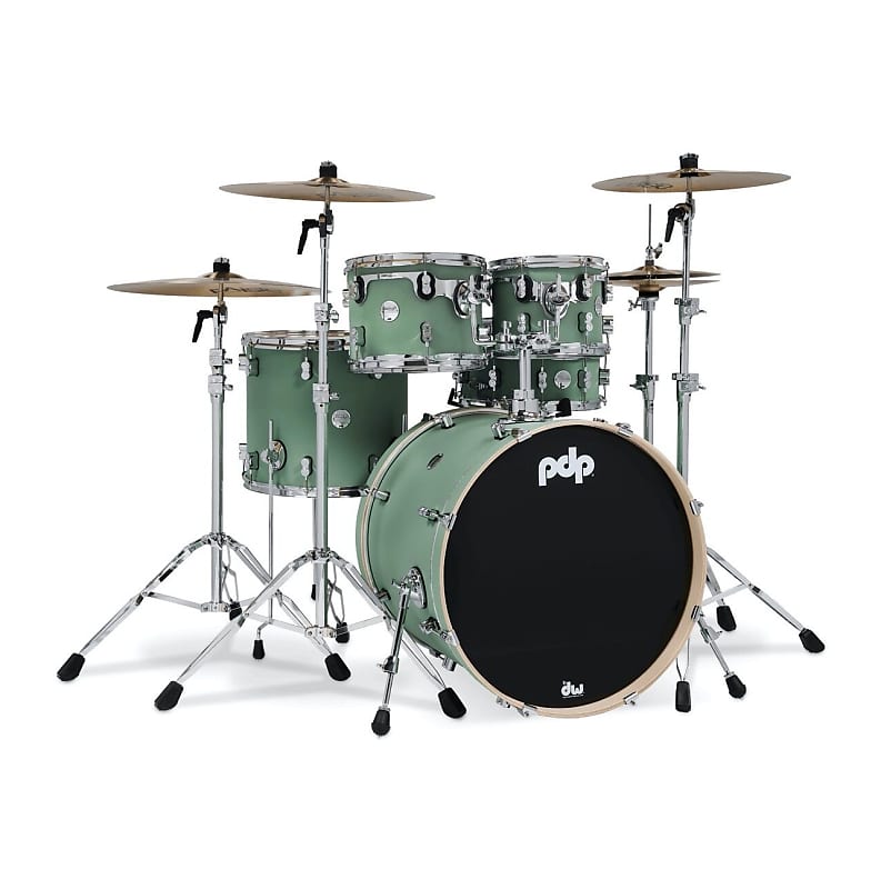 Pacific Drums Concept Maple Drum Shell Kit, 5-Piece - Satin Seafoam Green image 1