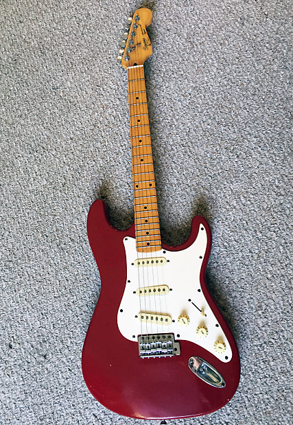 Squier Stratocaster Red w/ Maple Neck Korean Made MIK Korea | Reverb