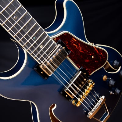 Ibanez AMH90 AM  Expressionist Semi-Hollow Electric Guitar - Prussian Blue Metallic SN 22020977 image 5