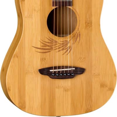 Luna Safari Bamboo 3/4 Scale Travel Acoustic Guitar, Satin Natural w/ Gig Bag image 3