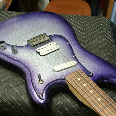 Fender Duo Sonic MIM Player series  HS 2019 custom large flake silver purple burst image 9
