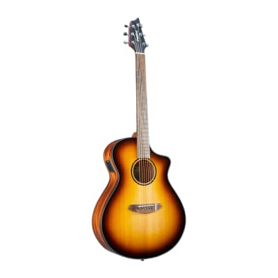 Breedlove Discovery S Concert Edgeburst CE Red Cedar African Mahogany Soft Cutaway 6-String Acoustic Electric Guitar with Slim Neck and Pinless Bridge (Right-Handed, Natural Gloss) image 3