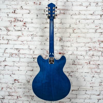 Oscar Schmidt - OE-30 Delta King - Semi-Hollow Body HH Electric Guitar, Trans Blue - x1996 - USED image 10