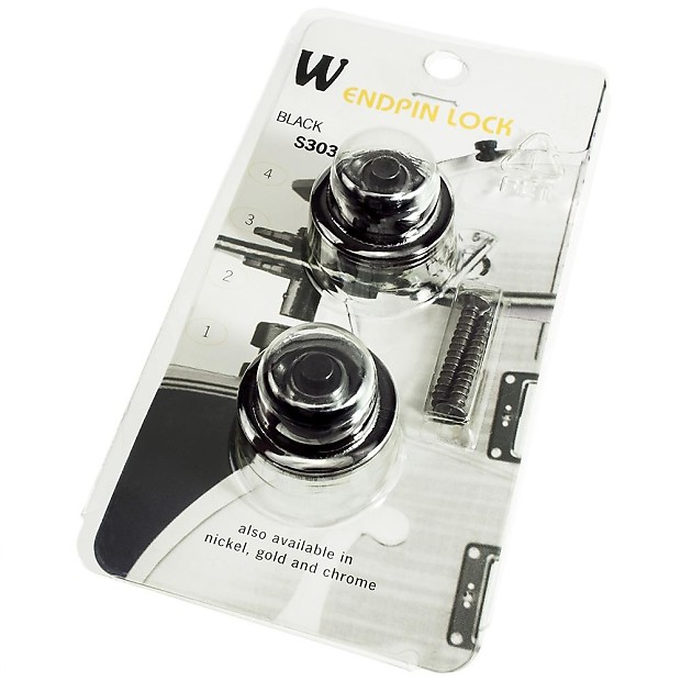 Warwick Guitar/Bass Strap Lock / Endpin Lock Set, BLACK Reverb