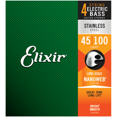 Elixir NANOWEB Stainless Steel Bass — 14652 Light .045-.100 image 3