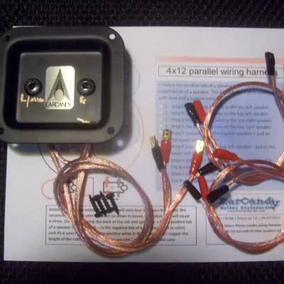 EarCandy 4x10 4x12 guitar speaker cab Wiring Harness 8 / 16 ohm series parallel No Soldering P- out image 1