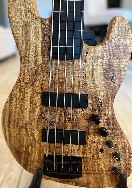 2015 Muckelroy Muck J5 Fretless Bass Natural Custom USA 5 String w/ RBX Gig Bag (9lbs) image 1