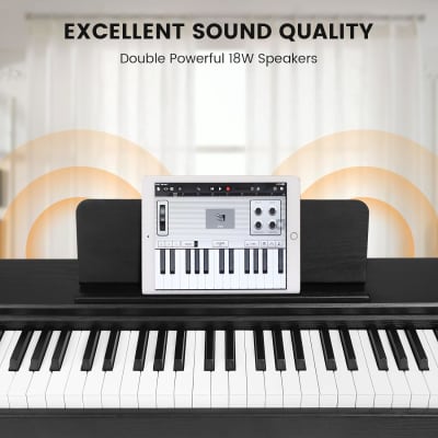 88 Key Digital Piano Keyboard With Semi Weighted Keys, Full-Size Standard Key Electric Piano For Beginner With 380 Tone, 128 Polyphony, 88 Song, 256 Rhythm, Three Pedal, Headphone, Power Supply image 4