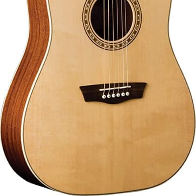 Washburn WD7S-A Harvest Series Dreadnought Acoustic Guitar, Natural Gloss Finish image 2