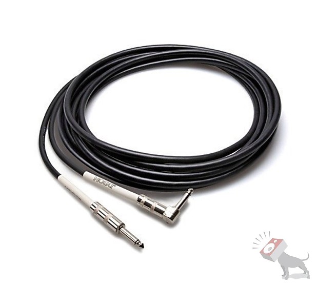 Hosa GTR-225R 1/4" TS Male Straight to Right-Angle Guitar/Instrument Cable - 25' image 1